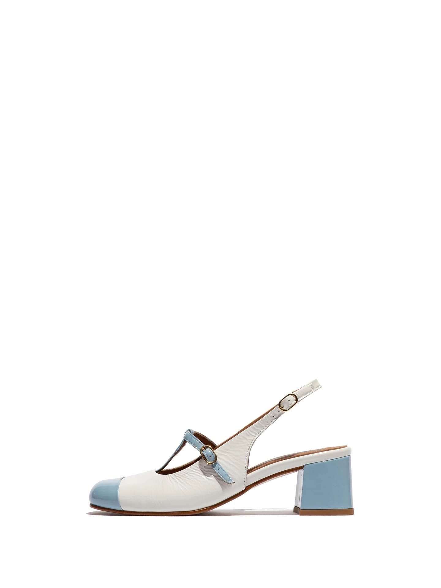 Fly London Women's SOLN083FLY Mary Jane, Sky Blue/Offwhite, 7 UK