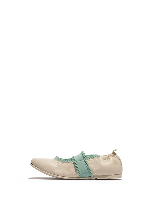 Fly London GECH253FLY Women's Shoes, Offwhite/Spearmint