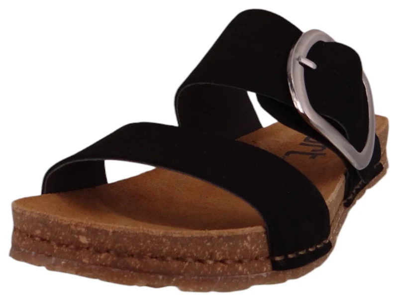 ART 0175 Crete, Women's Flat Sandals, Black/White, 8 UK