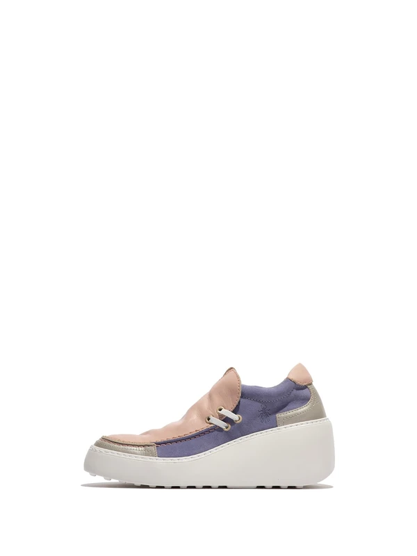 Fly London Women's DAVY667FLY Sneaker, Silver/Pale Pink/Violet, 5 UK