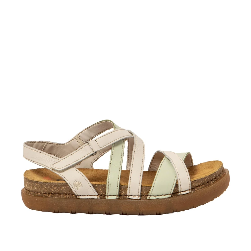 ART 1714 Rhodes, Women's Flat Sandals, Cream-Lime, 38 EU, Cream Lime, 6 UK - Image 1