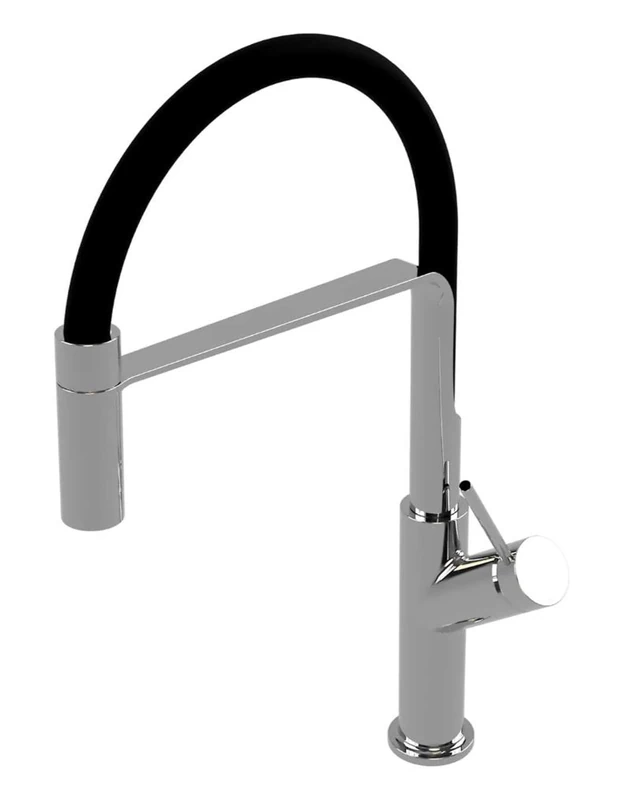 Omnires Kitchen Sink tap with a Removable spout Vita - Chrome/Black - VI6350BLCR