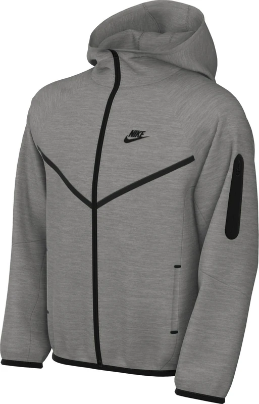Nike Boys Tech Fleece Fz-Pd Fleece Jacket Dk Grey Heather/Black/Black 11/12 Years