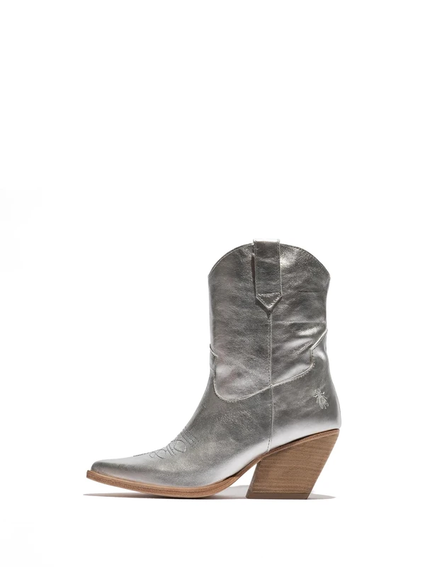Fly London Women's WOFY093FLY Western Boot, Silver, 9 UK