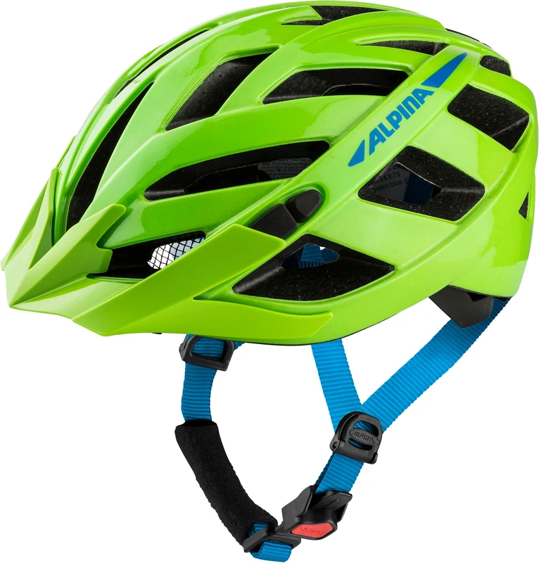 ALPINA PANOMA 3.0, green-blue gloss, 52-57 cm, optimally ventilated touring bike helmet with optional LED light for adults - Image 1