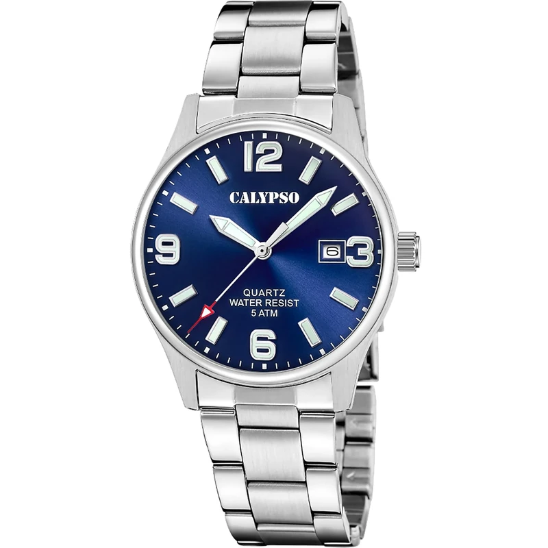 Calypso Mens Stainless Steel Watch with Steel Bracelet K5860/3