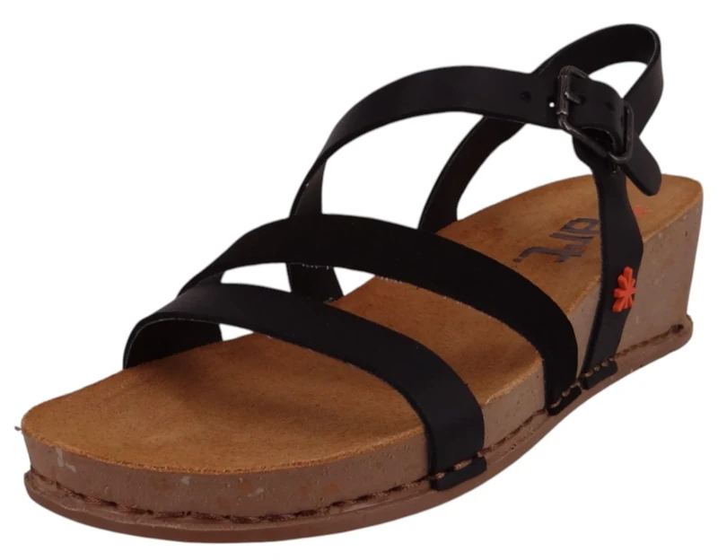 ART Women's 1930 I Live Wedge Sandals, Black Total Black, 8 UK