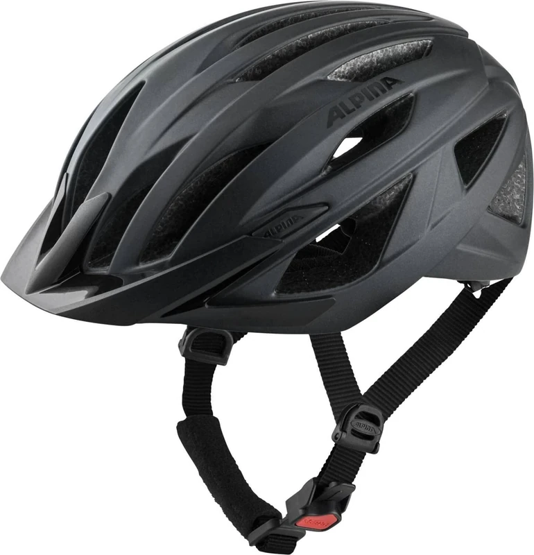 ALPINA PARANA, black matt, 55-59 cm, safe bike helmet for men and women, individually adjustable