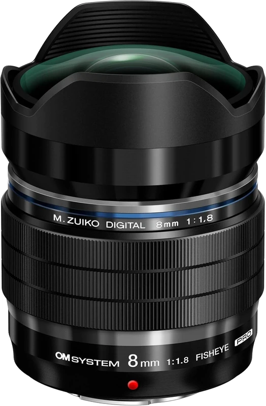 OM SYSTEM M.Zuiko Digital ED 8 mm F1.8 PRO Lens, Fast Fixed Focal Length, Suitable for All MFT Cameras (Olympus OM-D & PEN Models, Panasonic G Series), Black