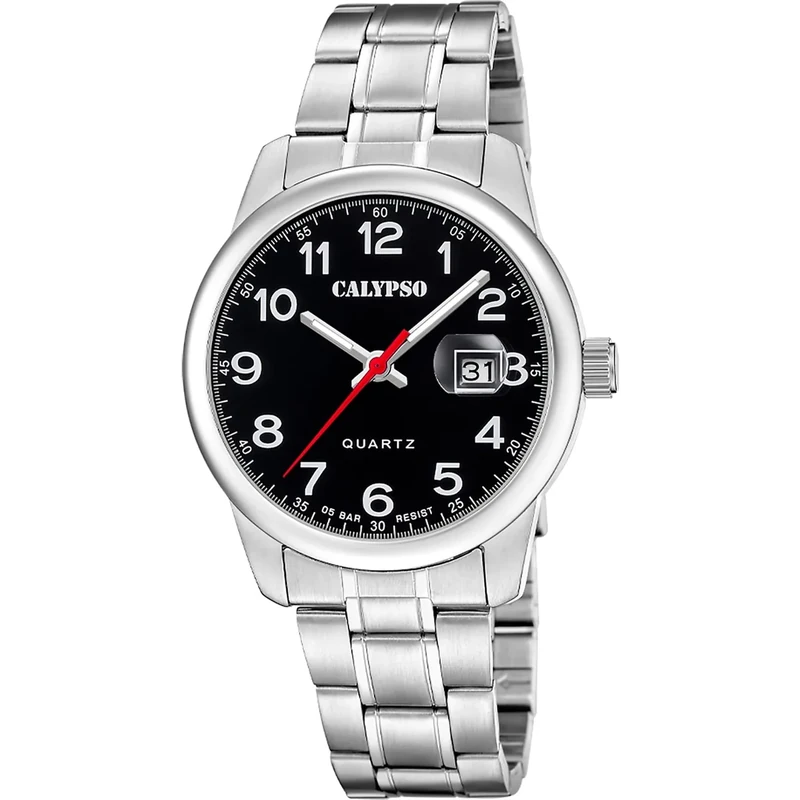 Calypso Mens Stainless Steel Watch with Steel Bracelet K5872/6