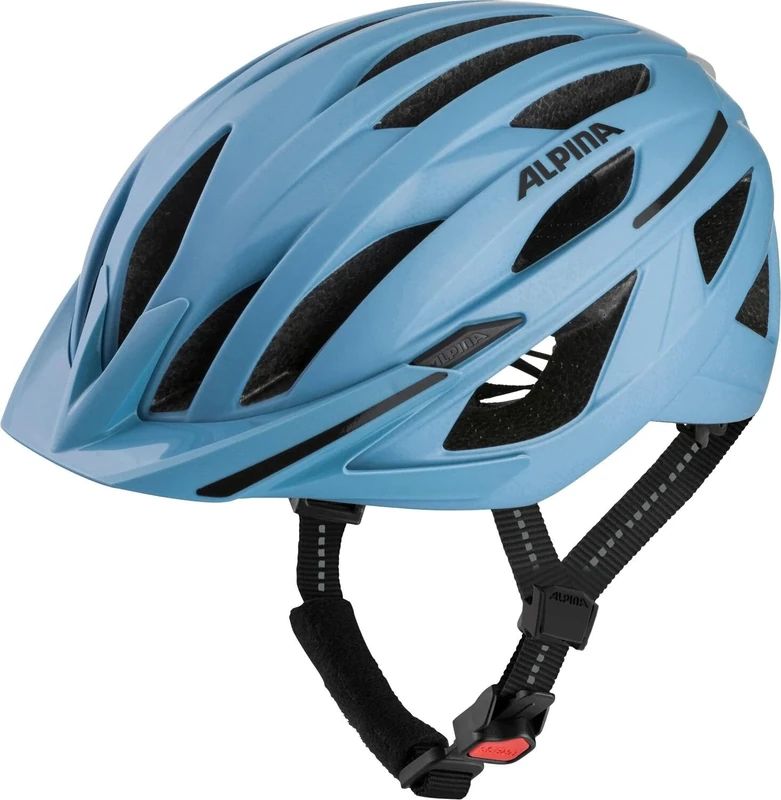 ALPINA HAGA, smoke-blue matt, 55-59 cm, bike helmet for men and women, high level of safety & comfort