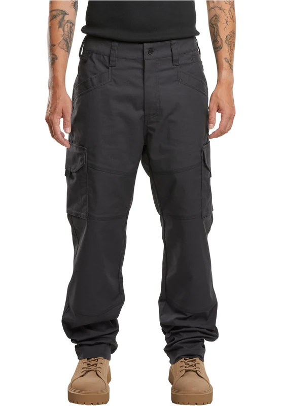 Brandit Men's Tactical Pants Ripstop Slacks, Black, S