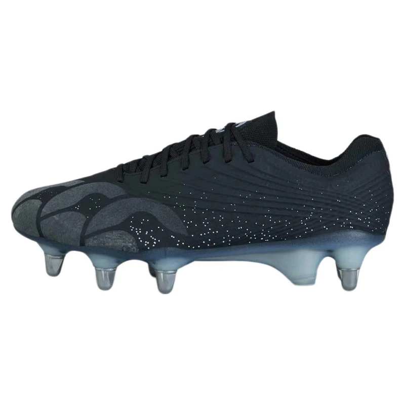 Canterbury Adult Unisex Stampade Ground Break Elite Soft Ground Boots, Black/Silver, 7 UK
