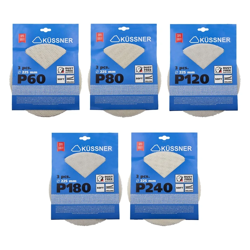 Set of 15 pieces Soft net, diameter 225 mm, 60, 80, 120, 180, 240 - Image 1