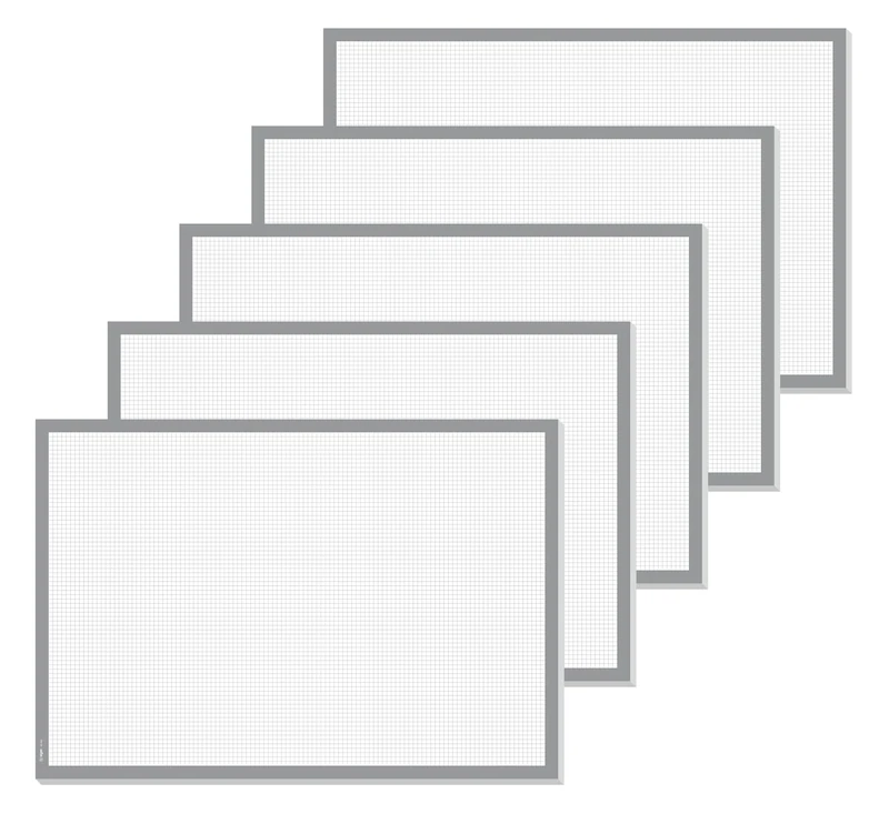 SIGEL HO260 Paper Desk Pad for Tear-Off Squared, Notepad, Grey, Pack of 5, Approx. DIN A2 - Extra Large, 30 Sheets, Desk Pad
