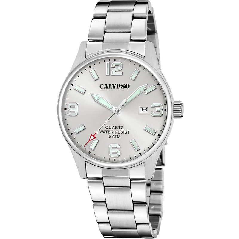 Calypso Mens Stainless Steel Watch with Steel Bracelet K5860/2
