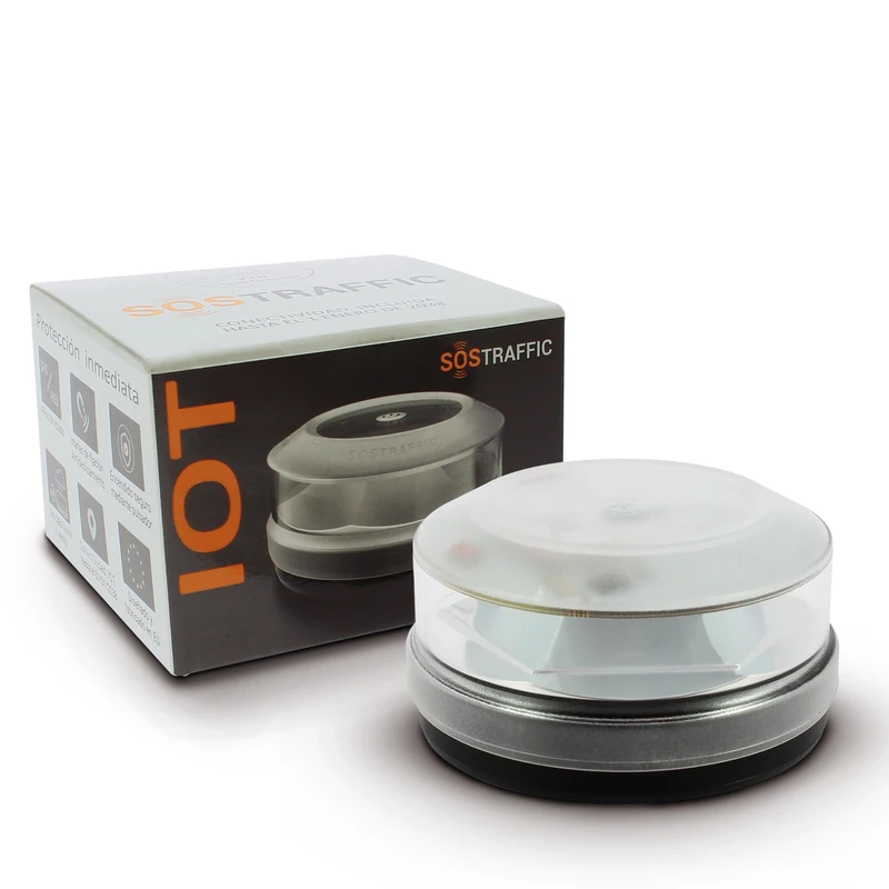 SUMEX S Emergency Light V16 with Geolocation Homologated by the DGT Beacon V16 with Built-in SIM and Activated IP-54 Rating Visibility to more than 1 Km Magnetic Base Pilot Connection Indicator