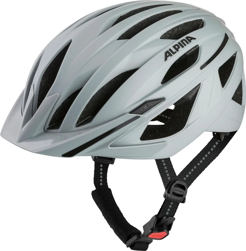 ALPINA HAGA, smoke-grey matt, 55-59 cm, bike helmet for men and women, high level of safety & comfort with Ergo Flex and integrated light