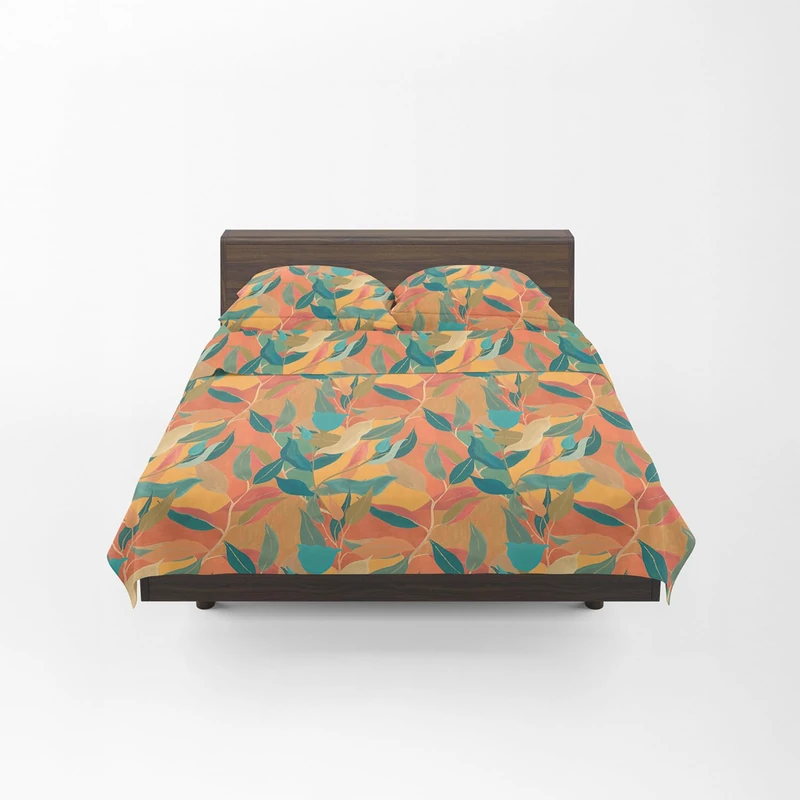 SWEET HOME Guzzini Classic Percale Cotton Set with Double 180 x 280 cm + 1 Fitted Sheet 125 x 200 cm Mattress 30 cm + 2 Pillow Cases Bed 50 x 80 cm, Basil A Symphonyof Leaves, 180x280