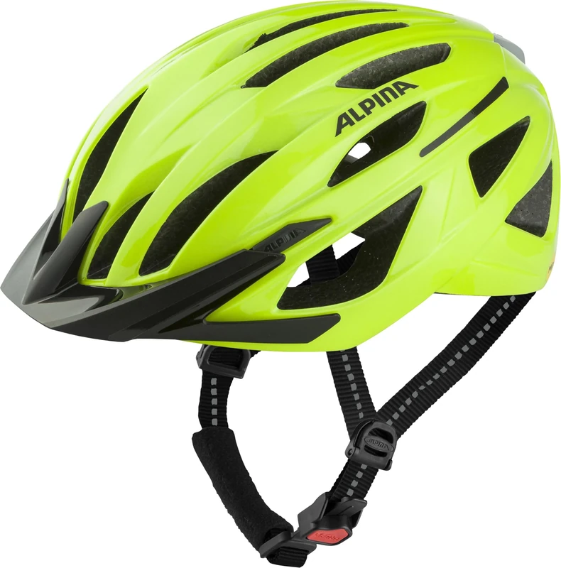 ALPINA GENT MIPS, be visible gloss, 51-56 cm, optimally ventilated touring bike helmet for ideal protection and comfort for adults, visibility thanks to integrated light