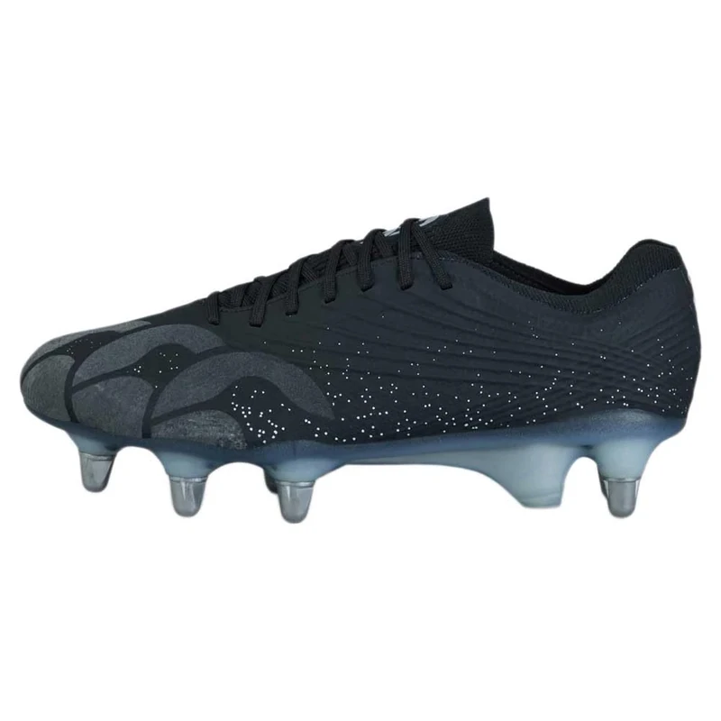 Canterbury Adult Unisex Stampade Ground Break Elite Soft Ground Boots, Black/Silver, 8 UK