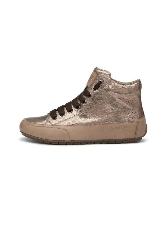 Candice Cooper Women Plus Chic Tamponato Calf/Metal Viperlike Goat Skin Bronze Oxford Flat, Taupe Orange Fluo, 6.5 UK