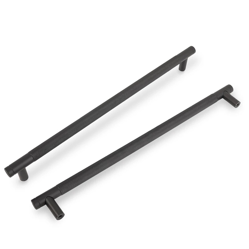 COTYKILEY 6 Pack Matte Black Knurled 11.3 Inch Cabinet Pulls