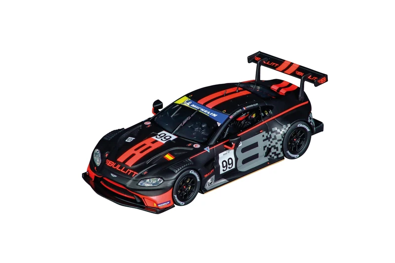 Carrera Evolution 20027784 Aston-Martin Vantage GT3 Bullitt Racing No99 I 1:32 Scale Slot Car I With Working Front & Rear Lights I Suitable For Ages 8 Years+