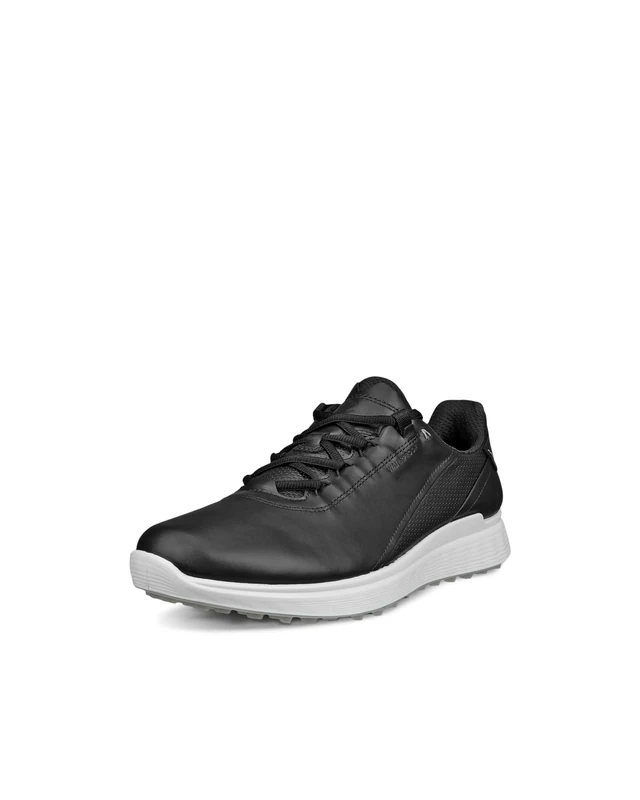 ECCO Mens S-Casual Waterproof Leather Comfy Golf Shoes - Black - UK 10.5-11