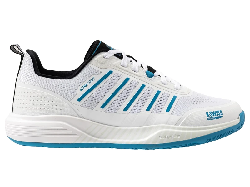 K-Swiss Men's Ultra Court Padel Shoe, White/Black/Blue Moon, 8 UK