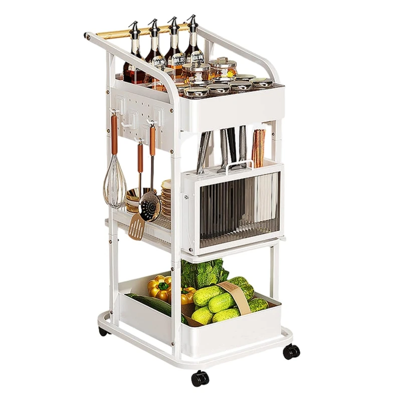 JOYBOS - Multifunctional Rolling Storage Rack for Kitchen