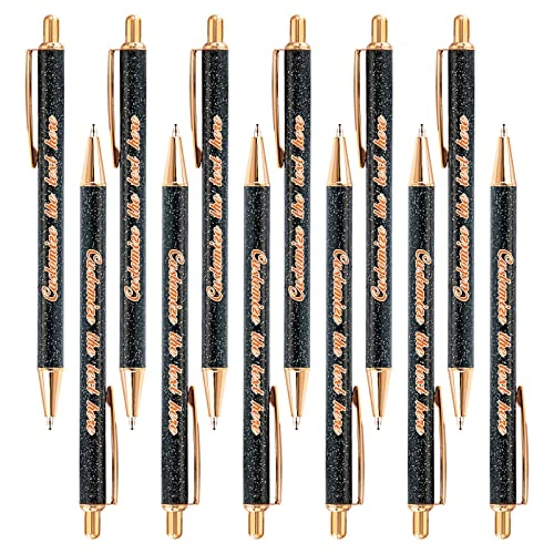 DUOYUN 156 PCS Personalized Creative Gold Powder Push Ballpoint Pen with Name/Text/Logo, Metal Aluminum Rod, Funny Pens for Birthday Christmas Day Teathers Day, Advertising Gift Pen