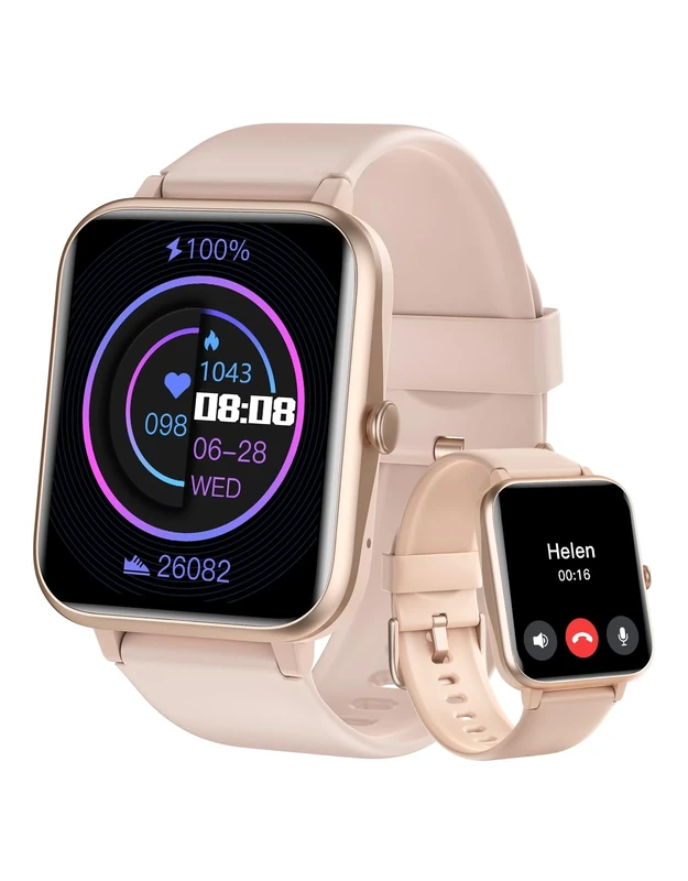 HUAKUA Smart Watch,1.85" HD Touchscreen Fitness Tracker with Heart Rate SpO2 Monitor Sleep Tracker Message Notification,100+ Sport Modes,Fitness Watch for iOS Android Phones