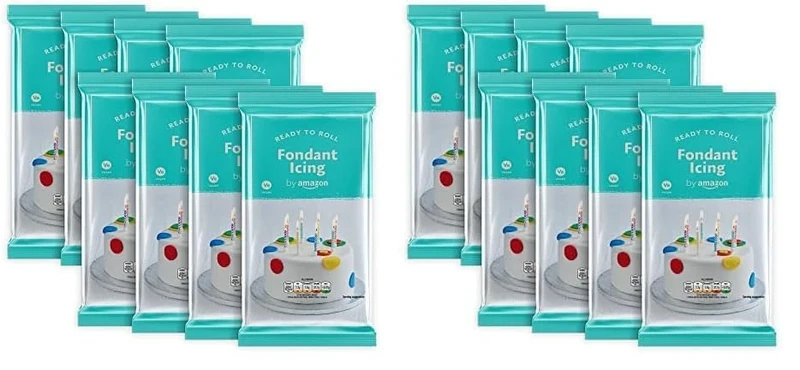 by Amazon Ready To Roll Fondant Icing, Vegan, 16 Packs of 500g