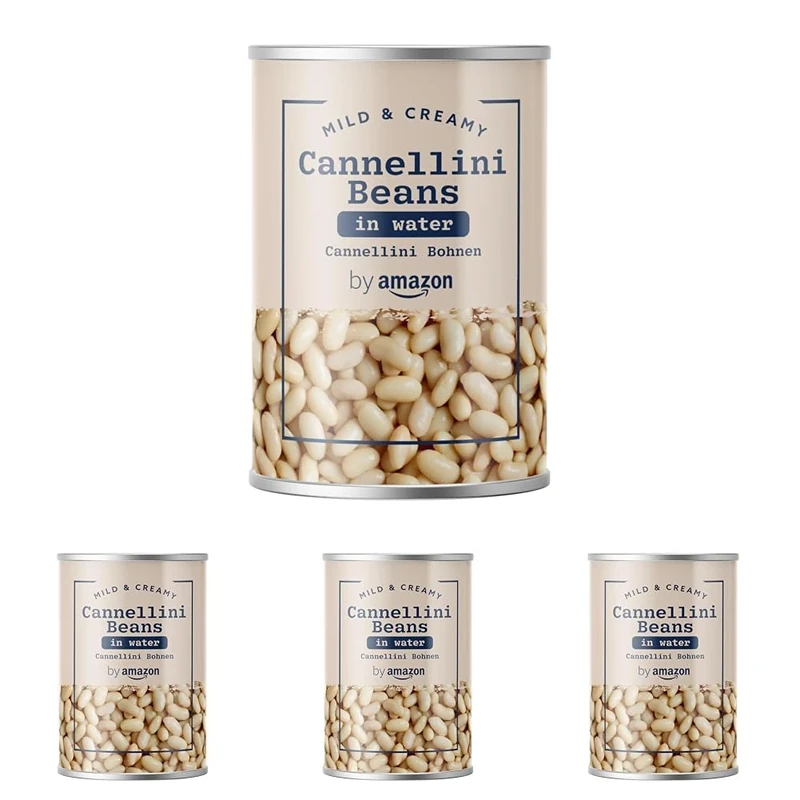 by Amazon Cannellini Beans, 400g (Pack of 4)