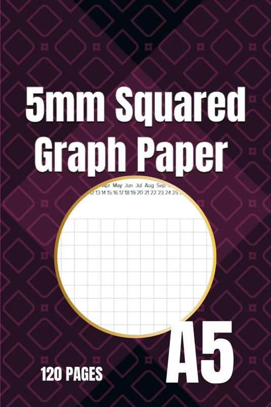 A5 5mm Squared Graph Paper Book 5mm / 0.5cm, Square Paper Journal for Office, School, Home (Metric).: 5mm Squared Graph Paper