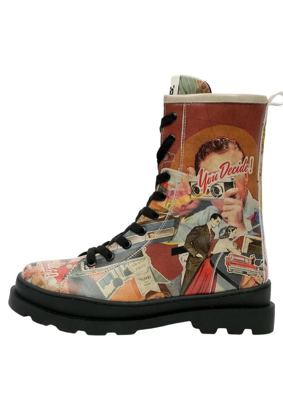 DOGO Women's Vegan Leather Multicolored Long Boots - You Decide Pattern, Multicolored, 6 UK