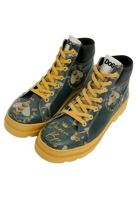 DOGO Women's Vegan Leather Multicolored Ankle Boots - Queen Bee Pattern, Multicolored, 4 UK