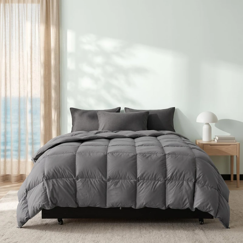 Luxury Down Feather Comforter Ultra Oversized King-Bed Comforters Duvet Insert-Soft Hotel Collection Duvets- Oversized King Size(120" X 98”)