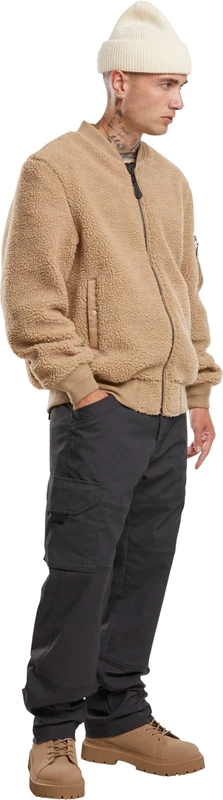 Brandit Men's MA1 Sherpa Jacket, Camel, XXL