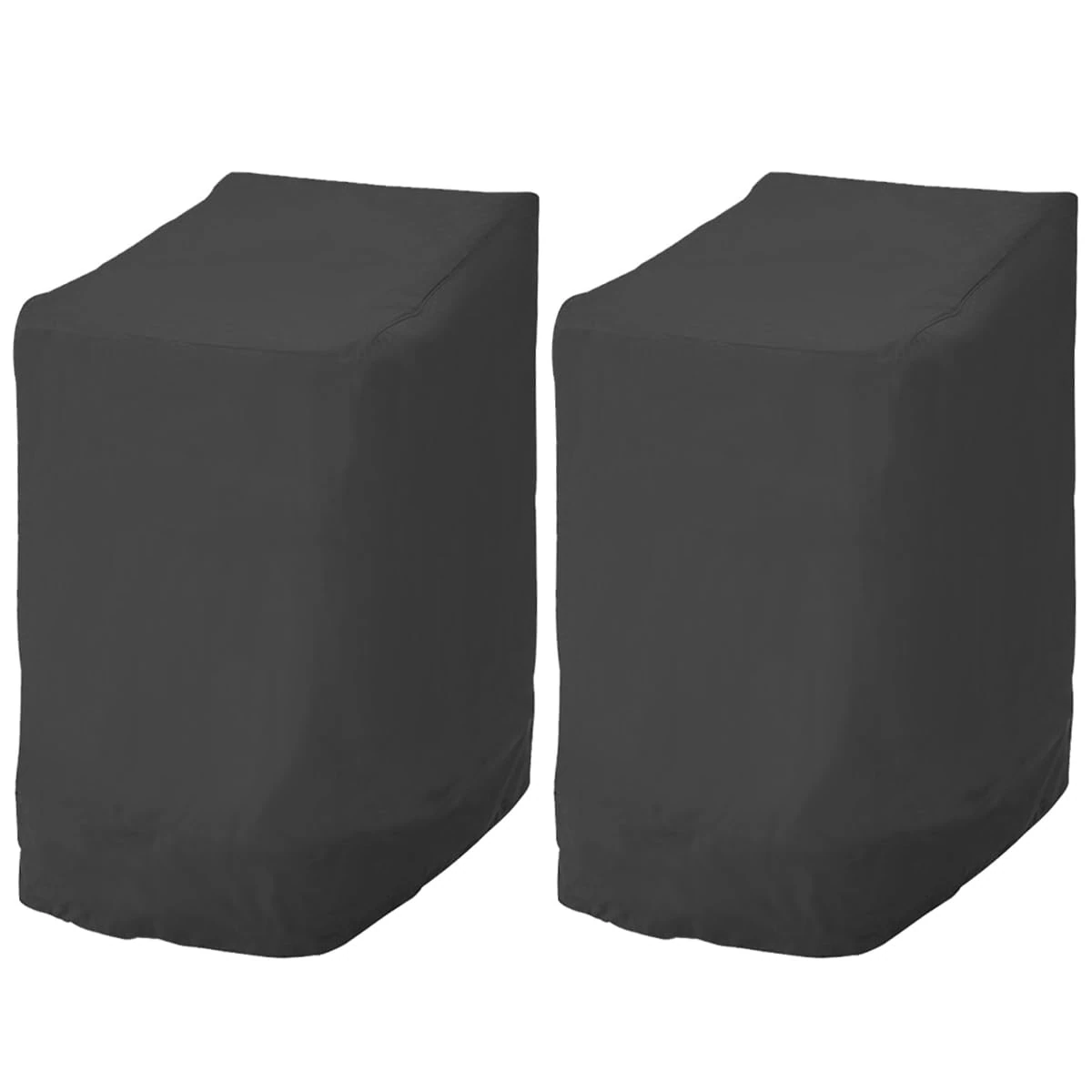 NIHUIFDPY 2pcs Garden Stacking Chair Cover Waterproof 210D Oxford Fabric Garden Furniture Covers with Air Vent Heavy Duty Windproof Anti-UV Stackable Patio Chair Cover for Outdoor 114x85x65cm (2pcs)