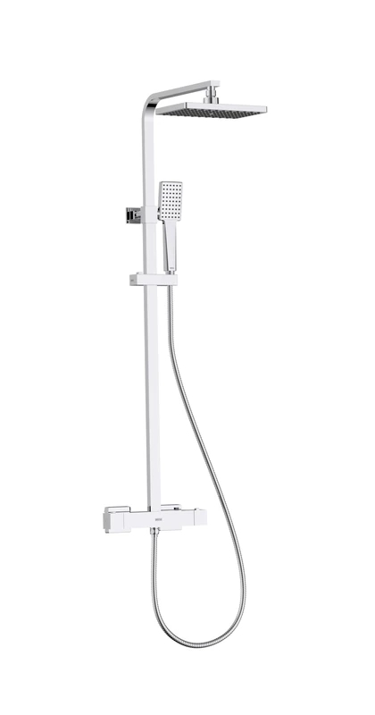 Napoli Adjustable Thermostatic Rigid Riser Diverter Bar Shower Chrome