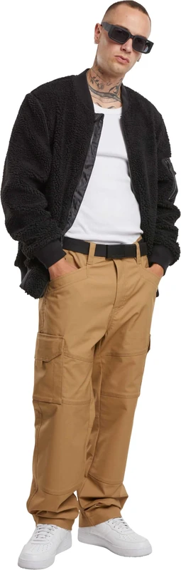 Brandit Men's MA1 Sherpa Jacket, Black, L