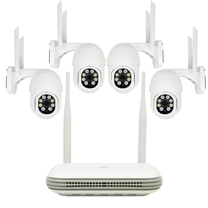 PNI House WiFi800 NVR wireless video surveillance kit and 4 IP840 outdoor cameras, 8MP, 4K, IP65