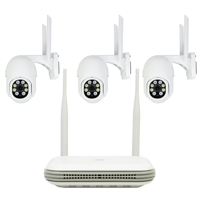 PNI House WiFi800 NVR wireless video surveillance kit and 3 IP840 outdoor cameras, 8MP, 4K, IP65