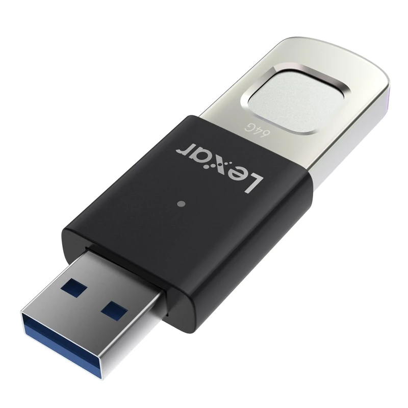 Lexar JumpDrive Fingerprint F35 PRO 128GB USB3.0 Flash Drive, Up to 400MB/s Read/300MB/s Write USB Stick, 10 Fingerprint IDs Allowed Memory Stick, USB Drive for Computer/PC/Laptop (LJDF35P128G-RNBNG)