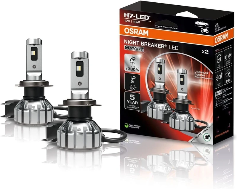 OSRAM Night Breaker LED Smart H7 - 6000K White LED Bulbs