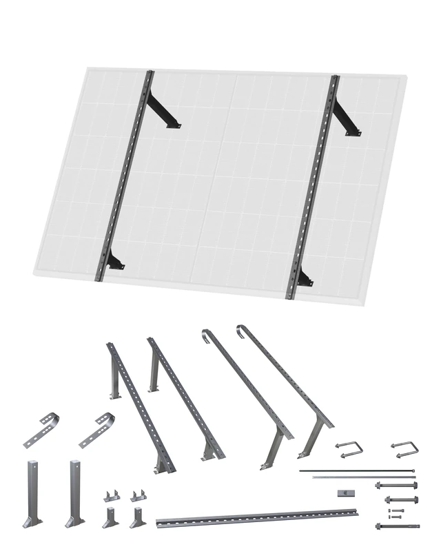 ESUNRA - Brackets for Solar Panels - Balcony, Patio or Wall - Adjustable from 25º to 35º - Aluminium 6005-T5 Screws SUS304 Stainless Steel