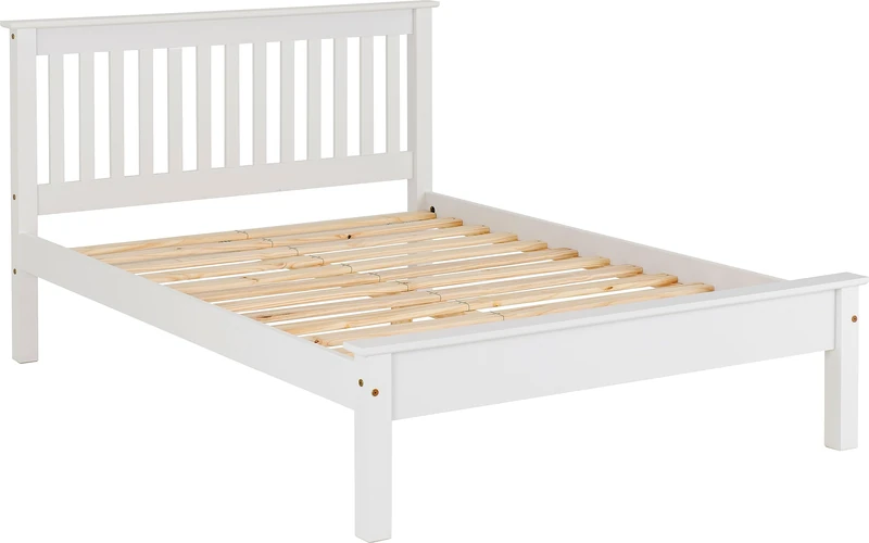 Seconique Monaco 4' Bed Low Foot End in White - SMALL DOUBLE