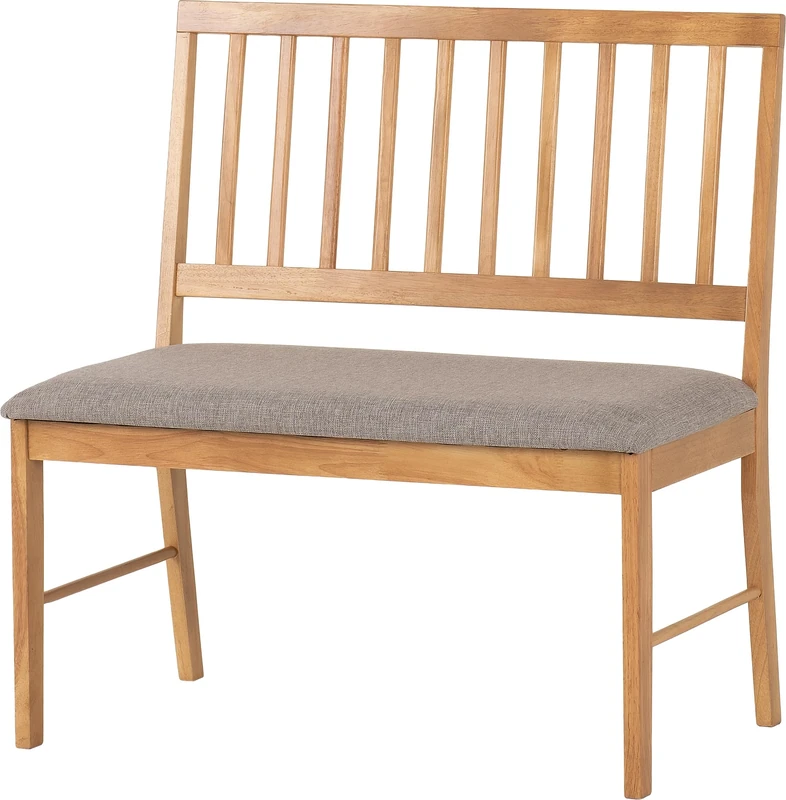 Seconique Austin Dining Bench in Oak Effect/Grey Fabric